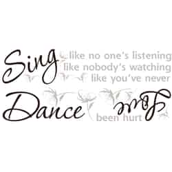 Roommates 19 in. W X 7 in. L Dance Sing Love Peel and Stick Wall Decal
