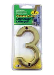 Hy-Ko Brass Bronze 3 Number Nail-On 4 in.
