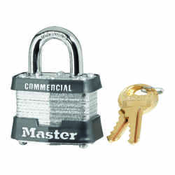 Master Lock 1-5/16 in. H x 1-5/8 in. W x 1-9/16 in. L Laminated Steel 4-Pin Cylinder Padlock Key