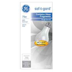 GE Lighting Saf-T-Gard 75 watts A21 Incandescent Bulb 740 lumens White A-Line 1 pk