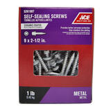 Ace 9 Sizes x 1-1/2 in. L Hex Hex Washer Ceramic 1 lb. Self-Sealing Screws Steel