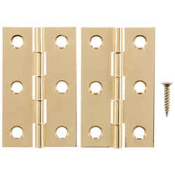 Ace 2-1/2 in. W x 1-9/16 in. L Polished Brass Brass Medium Hinge 2 pk