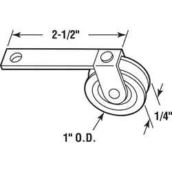 Prime-Line 1 in. D X 1/4 in. L Steel Spring Tension Roller Assembly 2 pk
