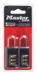 Master Lock 1-1/2 in. H x 1/2 in. W x 1-3/16 in. L Steel 3-Dial Combination Padlock 2