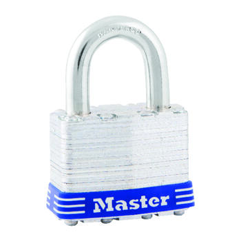 Master Lock 1 in. W x 1-5/16 in. H x 1-3/4 in. L Laminated Steel 4-Pin Cylinder Padlock 1 each