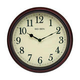 Westclox 15-1/2 in. L x 14 in. W Indoor Classic Analog Glass/Wood Brown Wall Clock