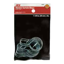 Ace Shower Curtain Rings Silver 12 pk