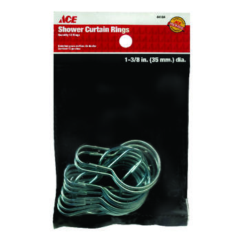 Ace Shower Curtain Rings Silver 12 pk