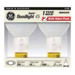 GE Lighting 45 watts R20 Incandescent Light Bulb White Floodlight 2 pk 350 lumens