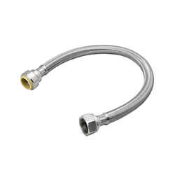 Proline 1/2 in. Push Fit x 3/4 in. Dia. FIP Stainless Steel 18 in. Water Heater Supply Connecto