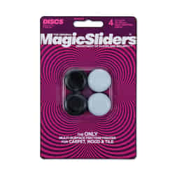 Magic Sliders Plastic Floor Slide Round 7/8 in. W x 7/8 in. L 4 pk Self Adhesive Gray