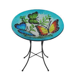 Infinity Glass 25.5 in. Flying Insect Bird Bath