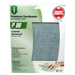 Shopsmith Step 1 11 in. L X 9 in. W 80 Grit Aluminum Oxide Sanding Sheet 6 pk
