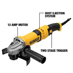DeWalt 4-1/2 to 6 in. 120 volt Angle Grinder 9000 rpm Corded 13 amps Small