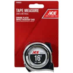 Ace 16 ft. L x 0.75 in. W Tape Measure Chrome 1 pk