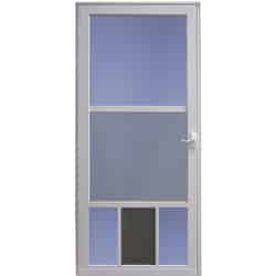 LARSON 81 in. H x 32 in. W Aluminum White Full-View Reversible Pet Storm Door