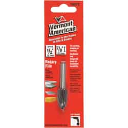 Vermont American 7/8 in. L x 1/2 in. Dia. Alloy Steel Cylindrical with Round End Rotary File Sin