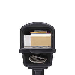 Gibraltar Mailboxes Gibraltar Gentry Plastic Post and Box Combo Black 50 in. H x 21-3/4 in. L