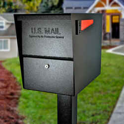 Mail Boss Package Master Curbside Lockable Mailbox 16-1/2 in. H x 12 in. W x 21-1/2 in. L x 16-1