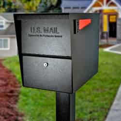 Mail Boss Package Master Curbside Lockable Mailbox 16-1/2 in. H x 12 in. W x 21-1/2 in. L x 16-1