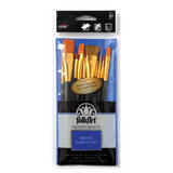 Plaid FolkArt Flat Taklon Bristle Paint Brush Set Multiple Sizes in. W