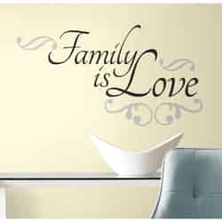 Roommates 8.75 in. W X 7.5 in. L Family Is Love Peel and Stick Wall Decal