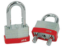 Ace 1.063 in. H x 15/16 in. L x 1-3/4 in. W Steel Warded Locking Padlock 1 pk