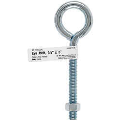 Hampton 3/8 in. x 5 in. L Zinc-Plated Steel Eyebolt Nut Included