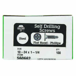 HILLMAN 10-24 x 1-1/2 in. L Phillips Wafer Head Steel Self- Drilling Screws 100 per box Zinc-P
