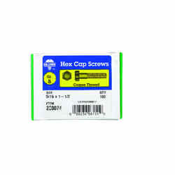 HILLMAN 5/16 in. Dia. x 1-1/2 in. L Heat Treated Yellow Dichromate Hex Head Cap Screw 100 box