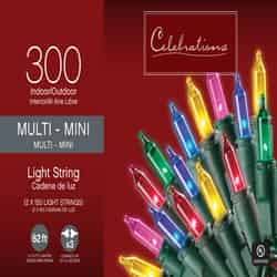 Celebrations Incandescent Incandescent Mini Multicolored 300 ct String Christmas Lights 62.08 ft.
