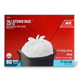 Ace 13 gal. Tall Kitchen Bags Flap Tie 80 pk