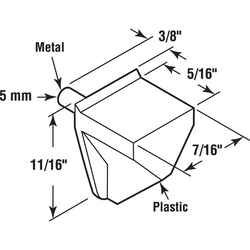 Prime-Line White Plastic Shelf Support Peg 5 mm Ga. .625 in. L