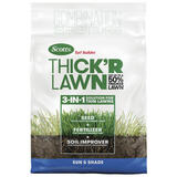 Scotts Turf Builder Thick&#39;R Lawn Fertilizer, Seed &amp; Soil Improver For Sun/Shade Mix 1200 sq ft