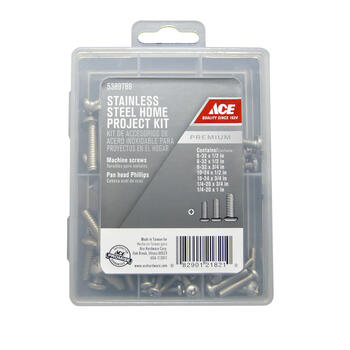 Ace No. 10 x Assorted in. L Phillips Pan Head Galvanized Stainless Steel Screw Kit 68 pk