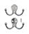 Ace 1-3/4 in. L Chrome Silver Metal Small Double Garment Hook 2 pk