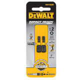 DeWalt Impact Ready Square 1 in. L x #2 in. Screwdriver Bit 1/4 in. 2 pc. Black Oxide