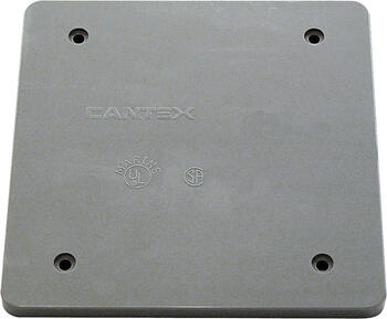 Cantex 3/8 in. Square PVC 1 Gang 1 gang Outlet Box Gray