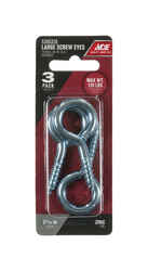 Ace 9/32 in. Dia. x 2-5/16 in. L Zinc-Plated Steel Screw Eye 120 lb. 3 pk