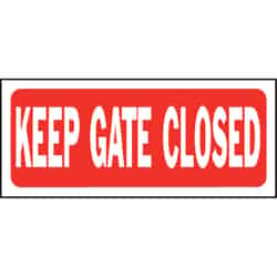 Hy-Ko English Keep Gate Closed Sign Plastic 6 in. H x 14 in. W