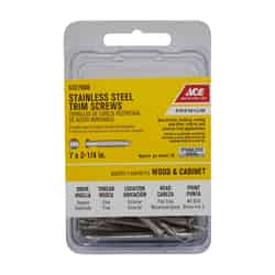 Ace No. 7 x 2-1/4 in. L Square Trim Head Stainless Steel Trim Screw 35 pk