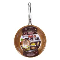 As Seen on TV Red Copper Ceramic Copper Fry Pan 10 in. Red