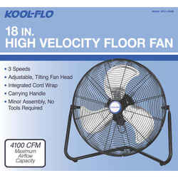 KOOL-FLO 22.2 in. H X 18 in. D 3 speed High Velocity Fan