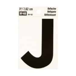 Hy-Ko 3 in. Vinyl Black Reflective Letter Self-Adhesive J