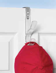Spectrum 7 in. L Gloss Plastic/Steel Clear Medium Hook 1 pk Edge Adjustable Over the Door Hat