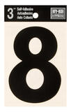 Hy-Ko 3 in. Black Vinyl Self-Adhesive Number 8 1 pc.