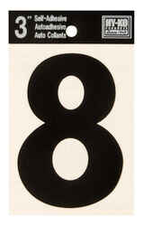 Hy-Ko 3 in. Black Vinyl Self-Adhesive Number 8 1 pc.