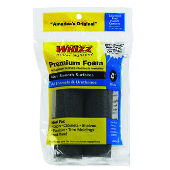 Whizz Premium Foam 1/2 in. x 4 in. W Paint Roller Cover For Smooth 2 pk Mini