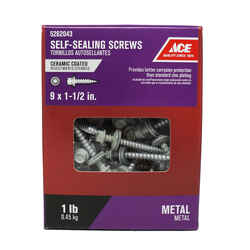 Ace 1-1/2 in. L x 9 Sizes Hex Hex Washer Ceramic Steel Self-Sealing Screws 1 lb.