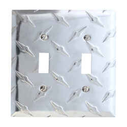 Amerelle Diamond Metallic 2 gang Stamped Aluminum Toggle Wall Plate 1 pk